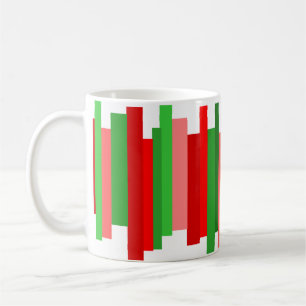 Taza De Café Líneas vagabundas - Rojo y Verde