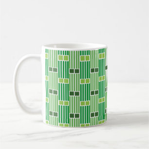 Taza De Café Líneas verdes y cajas de café Mug