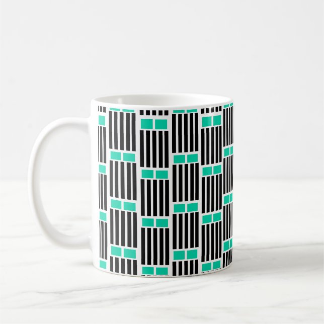 Taza De Café Líneas y cajas de café Mug (Izquierda)