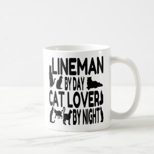 Taza De Café Lineman ama a los gatos