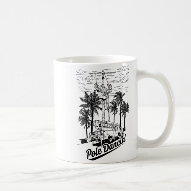 Taza De Café Lineman Le Dancin' Electrician Gift For Men Husban (Derecha)