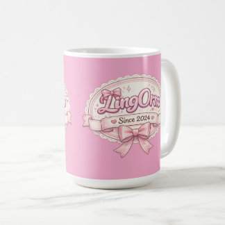 Taza De Café LingOrm Since 2024 Coquette Ribbon Badge