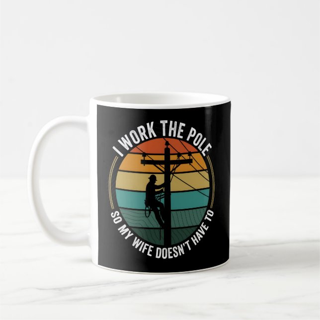 Taza De Café Liniero de Servicios Públicos Atardecer Retro, Tra (Izquierda)