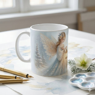 Taza De Café Linterna de Ángel Invernal Celestial de Consuelo