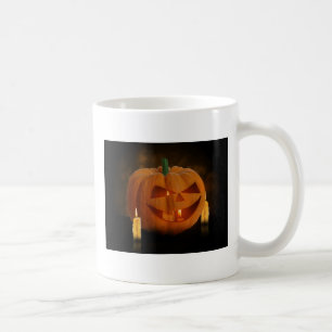 Taza De Café Linterna de calabaza de Halloween con velas