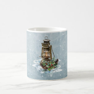 Taza De Café Linterna de navidades en la nieve