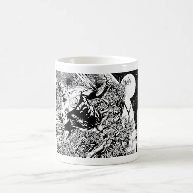 Taza De Café Linterna verde y luna - negro y blanco (Centro)