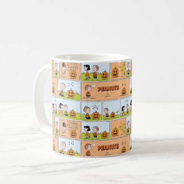 Taza De Café Linus & Lucy | Cantando Jack-O-Lantern (Anverso izquierdo)