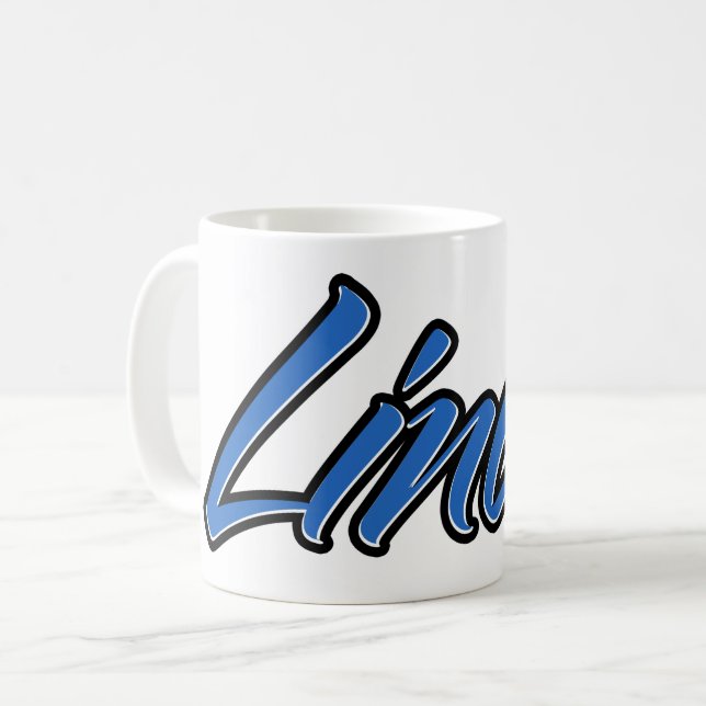 Taza De Café Linus Vorname Name blue Tasse Kaffeetasse (Anverso izquierdo)