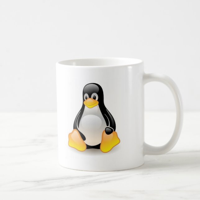 Taza De Café Linux-pingüino-Tux (Derecha)