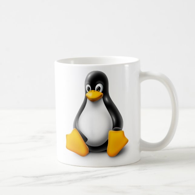 Taza De Café Linux Tux el pingüino (Derecha)