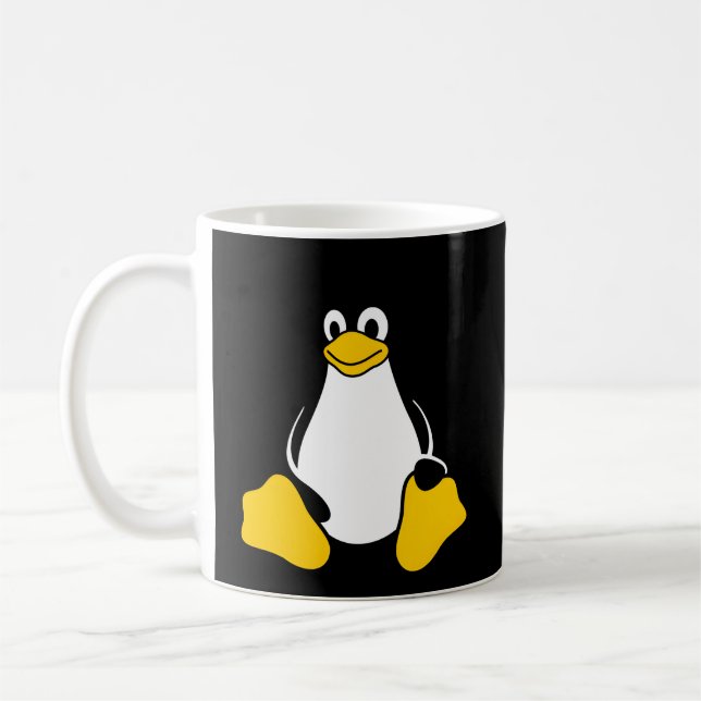 Taza De Café Linux Tux Penguin Open Source Nerd Geek (Izquierda)