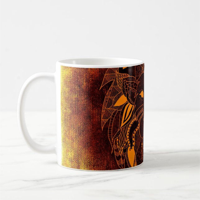 Taza De Café Lion wild animal abstract (Izquierda)