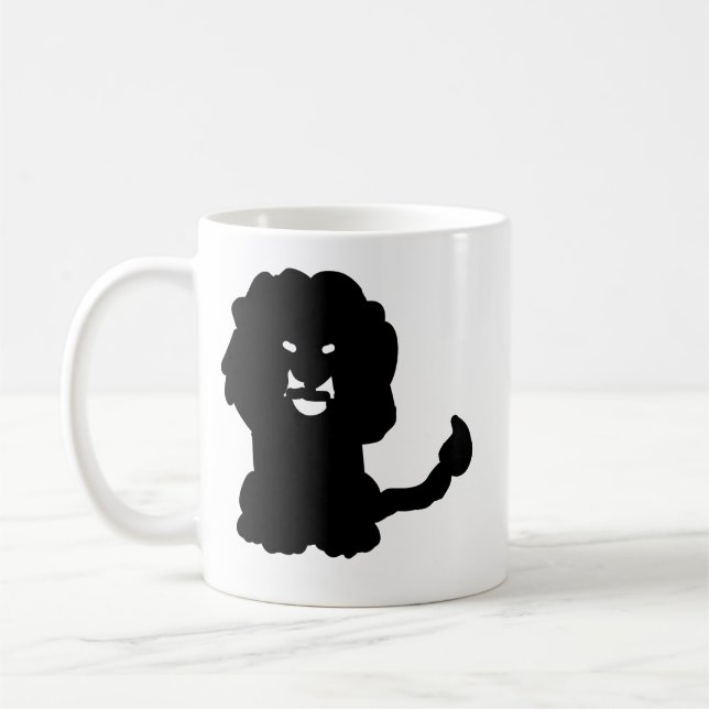 Taza De Café Lion Zodiac Mug • Bold Leo Silhouette Art (Izquierda)