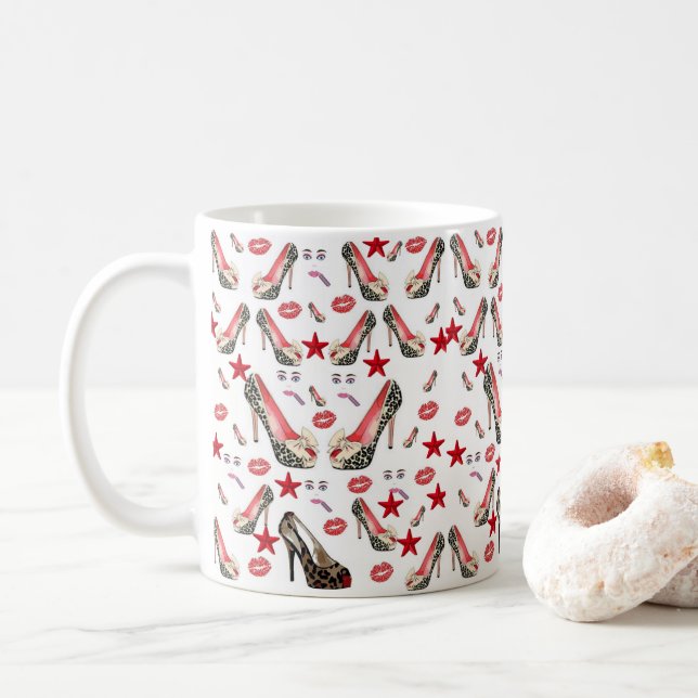 Taza De Café Lipstick Mug (Con donut)