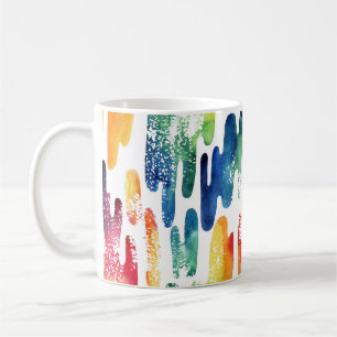 Taza De Café Líquido ondulado: Acuarela Abstracta Moderna.