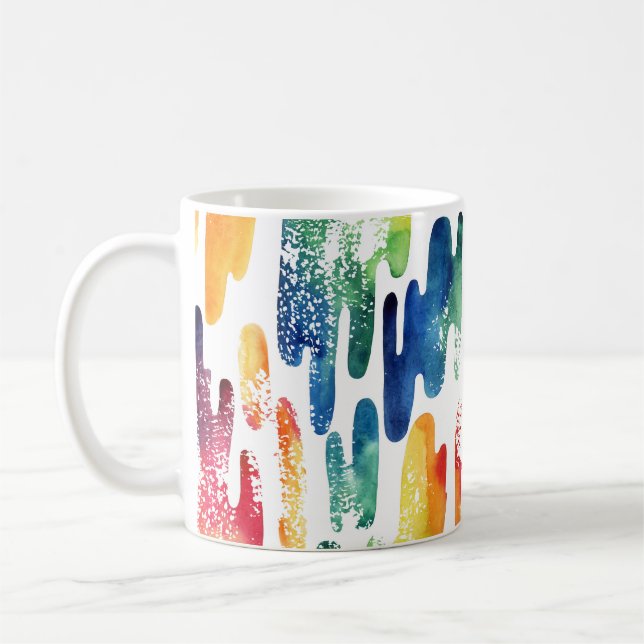 Taza De Café Líquido ondulado: Acuarela Abstracta Moderna. (Izquierda)