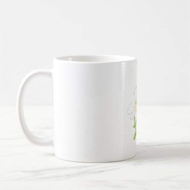 Taza De Café Lirio blanco de la Pascua (Izquierda)