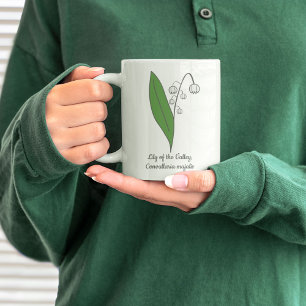 Taza De Café Lirio botánico de la flor del Pastel del Valle
