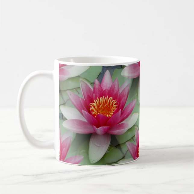 Taza De Café Lirio de agua de Lotus rosa (Izquierda)