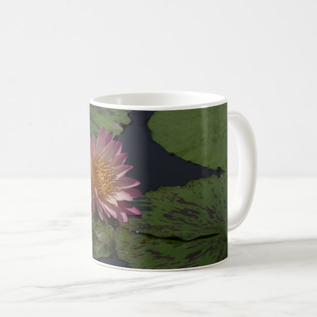 Taza De Café Lirio de agua rosa (Anverso derecho)