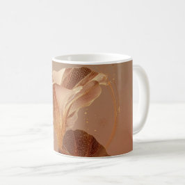Taza De Café Lirio de Calla Naranja Quemada Botánico