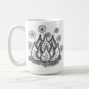 Taza De Café Lirio de charca del fuego artificial