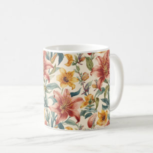 Taza De Café Lirio dorado vintage pre-rafaelita de William Morr