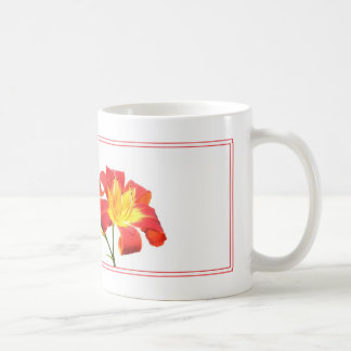 Taza De Café Lirio rosado en blanco