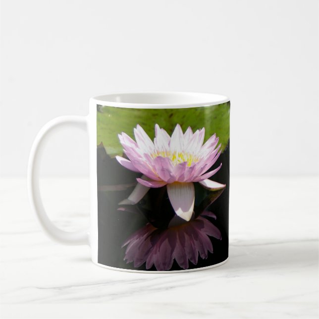 Taza De Café Lirios de agua rosados (Izquierda)