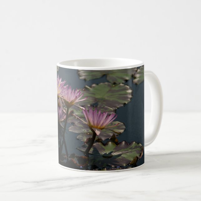 Taza De Café Lirios de agua rosados (Anverso derecho)