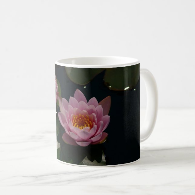 Taza De Café Lirios de agua rosados (Anverso derecho)