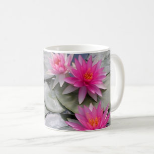 Taza De Café Lirios de agua rosados