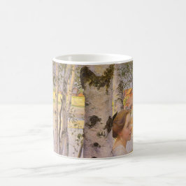 Taza De Café Lisbeth en el Birch Grove (bella joven Chica)