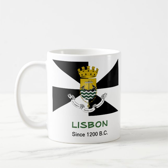 Taza De Café Lisboa Portugal Bandera de la ciudad Personalizado (Izquierda)