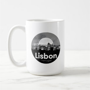 Taza De Café Lisboa Portugal horizonte - Arte de Viaje Vintage