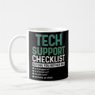 Taza De Café Lista de comprobación de soporte técnico de todas 