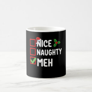 Taza De Café Lista de Navidad agradable traviesa meh divertida 