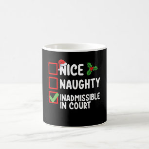 Taza De Café Lista de Navidad Bonito Travieso Inadmisible en el