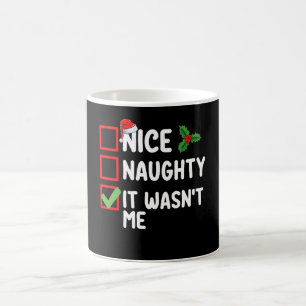 Taza De Café Lista de Navidad de la Familia No Fui Yo Bonito Tr