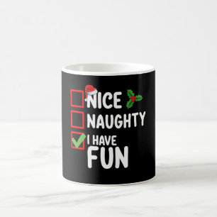 Taza De Café Lista de Navidad de Santa Divertido Bueno Malo
