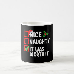 Taza De Café Lista de Navidad Fue Vale la Pena Bonito Travieso