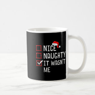 Taza De Café Lista de Navidad Nice Naughty No Fui Yo