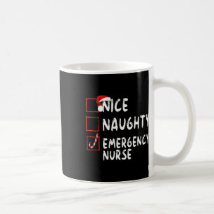 Taza De Café Lista de Navidades de enfermeras de emergencia de