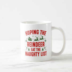 Taza De Café Lista traviesa de renos