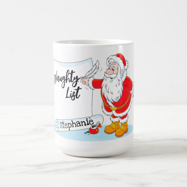 Taza De Café Lista traviesa de Santa (Centro)