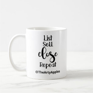Taza De Café Lista Vende Cierra Repite Asa de Corredor de Biene