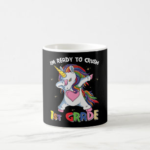 Taza De Café Listo para Aplastar Grado 1º Cute Unicornio Niños