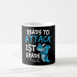 Taza De Café Listo para Atacar 1er Grado Tiburón Regreso a la E
