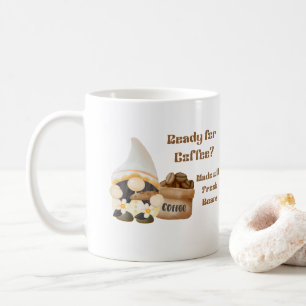 Taza De Café Listo para el café con un Gnome y una bolsa de hab